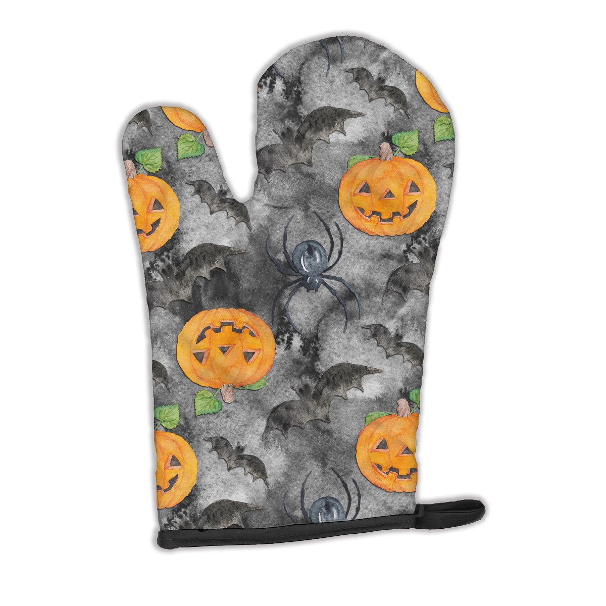 Watecolor Halloween Jack-O-Lantern Bats Oven Mitt Heat Resistant Thick Oven Mitt for Hot Pans and Oven, Kitchen Mitt Protect Hands, Cooking Baking Glove