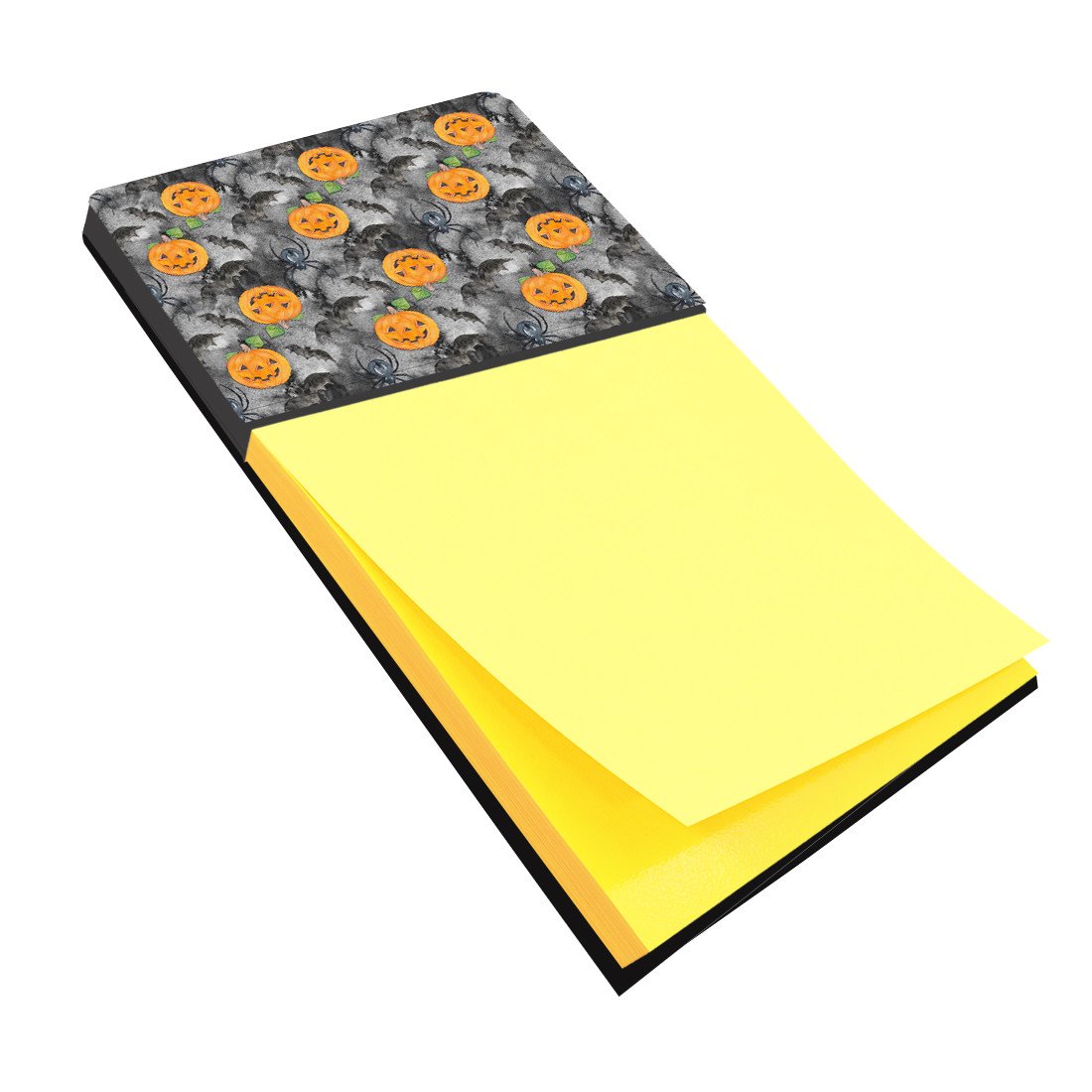 Watecolor Halloween Jack-O-Lantern Bats Watercolor Sticky Note Holder Refillable Dispenser Desk Accessory 3x3 Pad Gift
