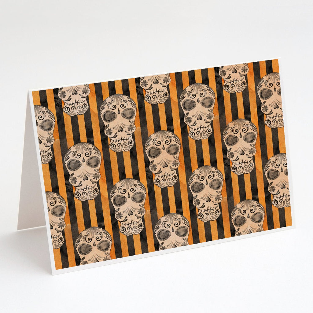 Watecolor Halloween Day of the Dead Head Greeting Cards Pack of 8 Blank Cards with Envelopes Whimsical A7 Size 5x7