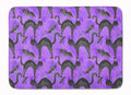 Watecolor Halloween Black Cats on Purple Memory Foam Kitchen Mat Machine Washable Anti-Fatigue Cushion Comfort Bath or Kitchen Rug