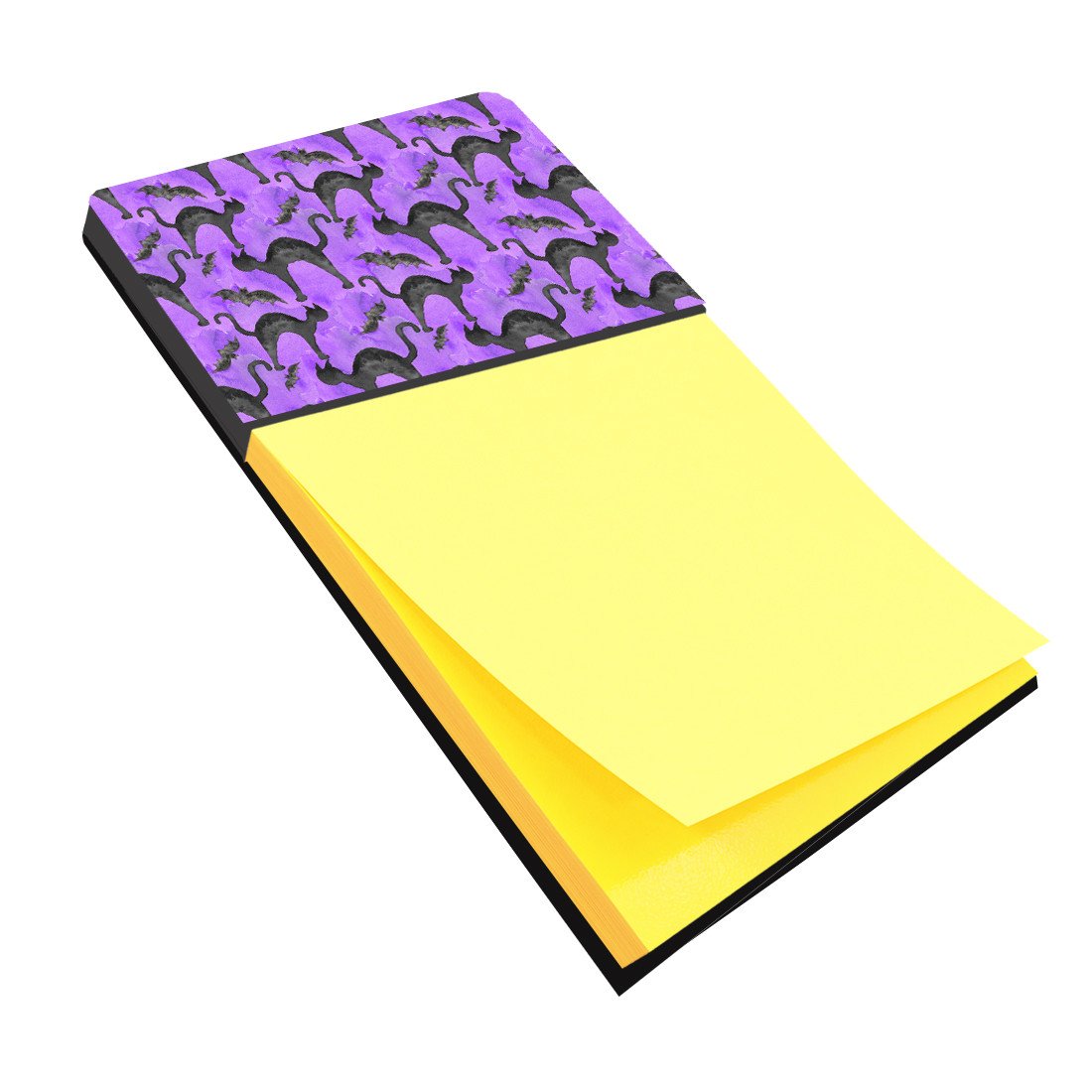 Watecolor Halloween Black Cats on Purple Watercolor Sticky Note Holder Refillable Dispenser Desk Accessory 3x3 Pad Gift