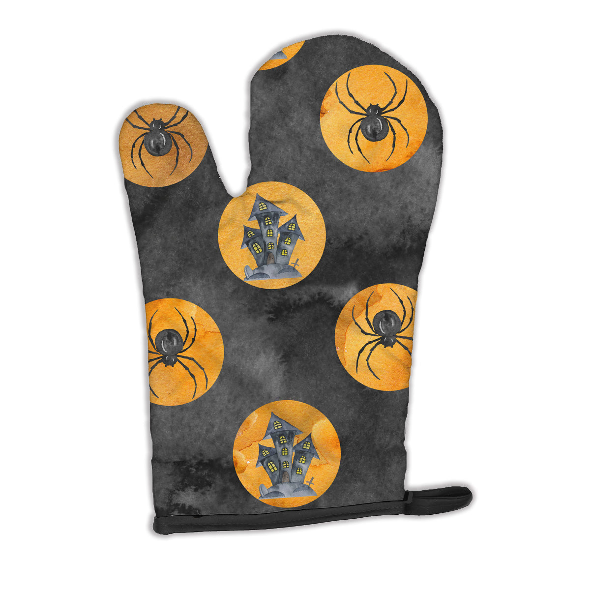 Watecolor Halloween Circles Oven Mitt Heat Resistant Thick Oven Mitt for Hot Pans and Oven, Kitchen Mitt Protect Hands, Cooking Baking Glove