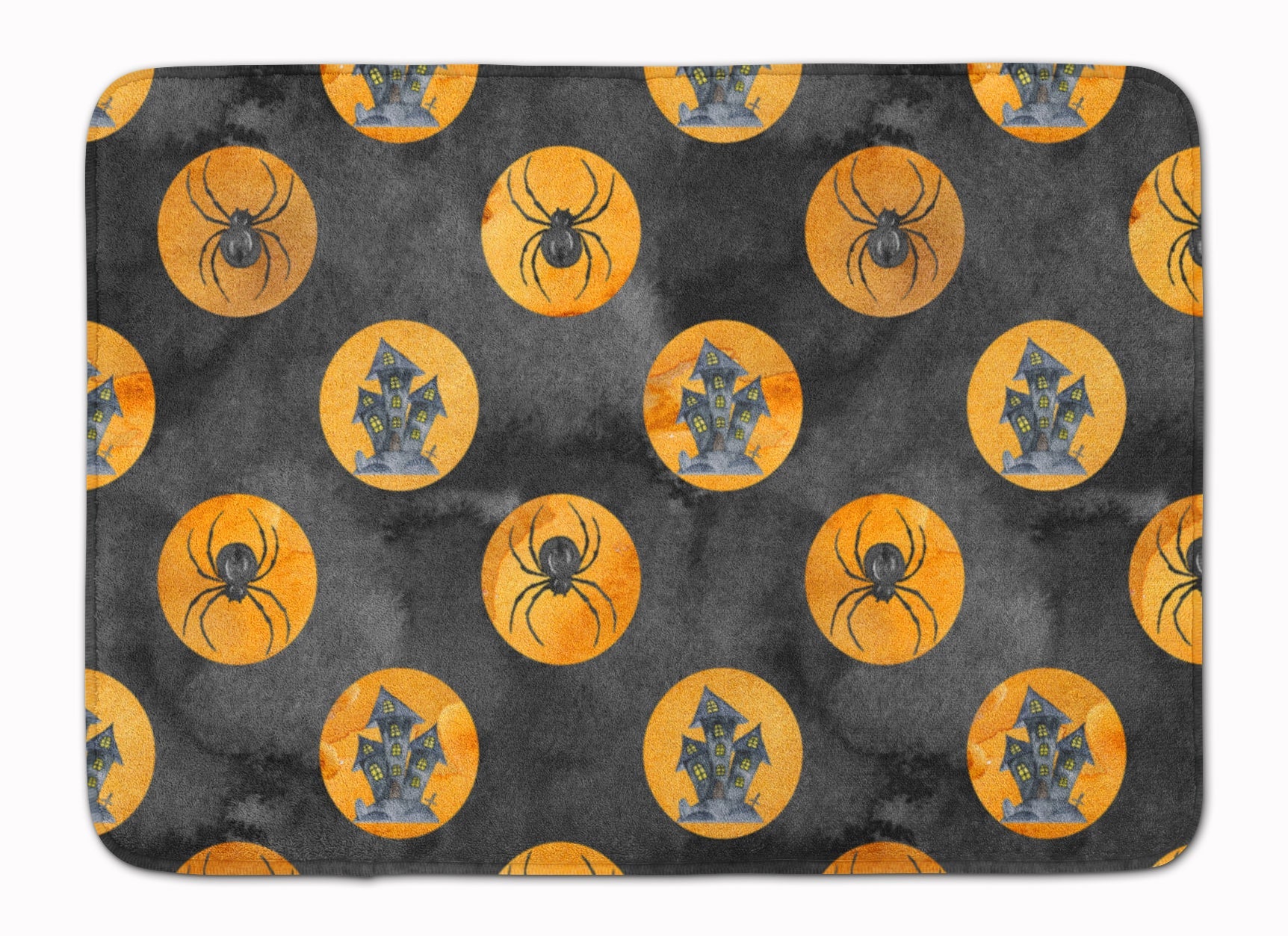 Watecolor Halloween Circles Memory Foam Kitchen Mat Machine Washable Anti-Fatigue Cushion Comfort Bath or Kitchen Rug
