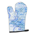 Beach Watercolor Abstract Waves Oven Mitt Heat Resistant Thick Oven Mitt for Hot Pans and Oven, Kitchen Mitt Protect Hands, Cooking Baking Glove