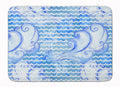 Beach Watercolor Abstract Waves Memory Foam Kitchen Mat Machine Washable Anti-Fatigue Cushion Comfort Bath or Kitchen Rug