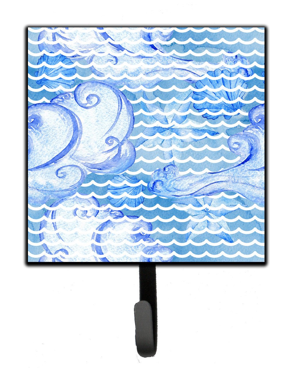 Beach Watercolor Abstract Waves Leash or Key Holder Wall Hooks, Key Hooks Holder, Coat Rack Wall Mount, Coat Hooks, Hooks for Hanging Keys, Towels, Aprons, Leashes