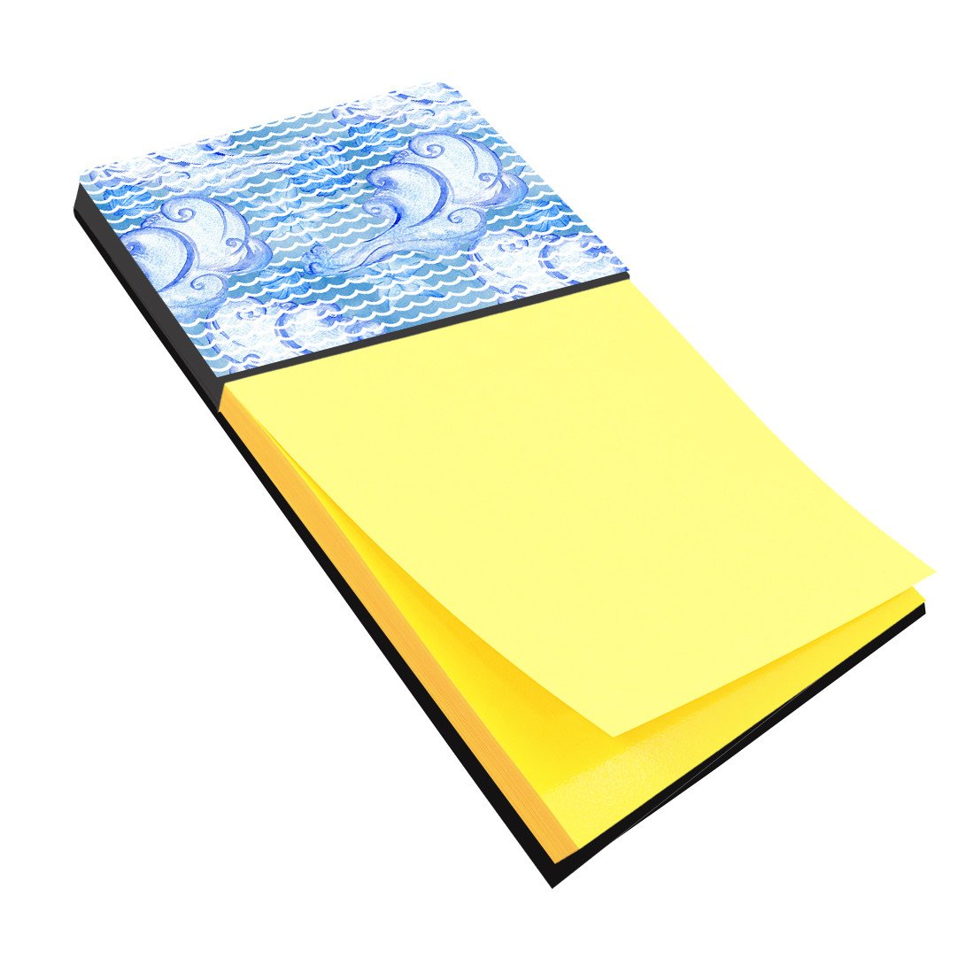 Beach Watercolor Abstract Waves Watercolor Sticky Note Holder Refillable Dispenser Desk Accessory 3x3 Pad Gift