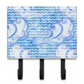 Beach Watercolor Abstract Waves Leash or Key Holder Wall Hooks, Coat Rack Wall Mount, for Hanging Keys, Towels, Aprons, Leashes