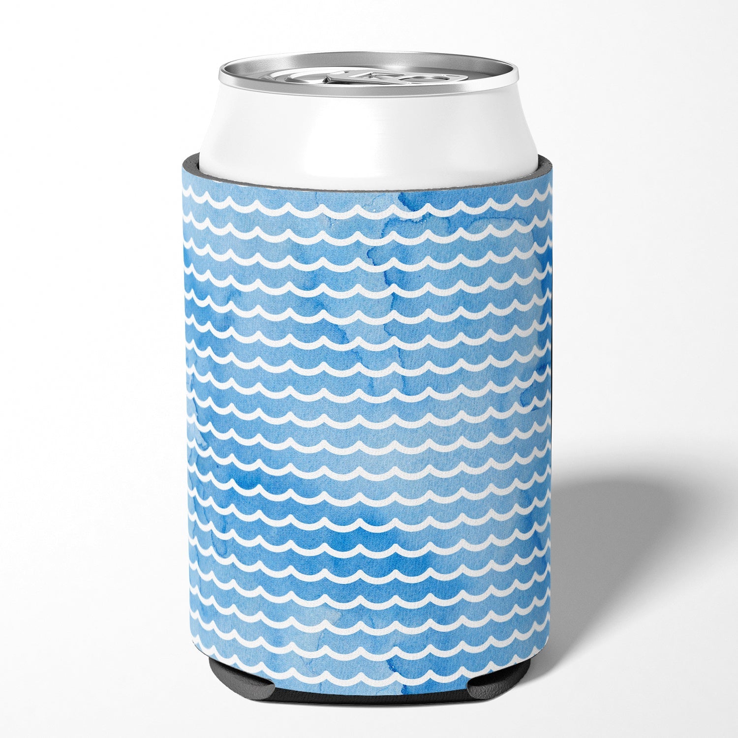 Beach Watercolor Waves Can or Bottle Hugger Cooler Sleeve for Standard 12 oz Cans, Insulated Foam Beer & Soda Can Hugger Reusable