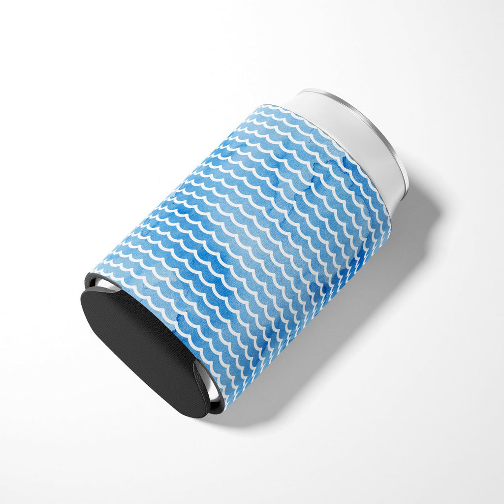 Beach Watercolor Waves Can or Bottle Hugger Cooler Sleeve for Standard 12 oz Cans, Insulated Foam Beer & Soda Can Hugger Reusable