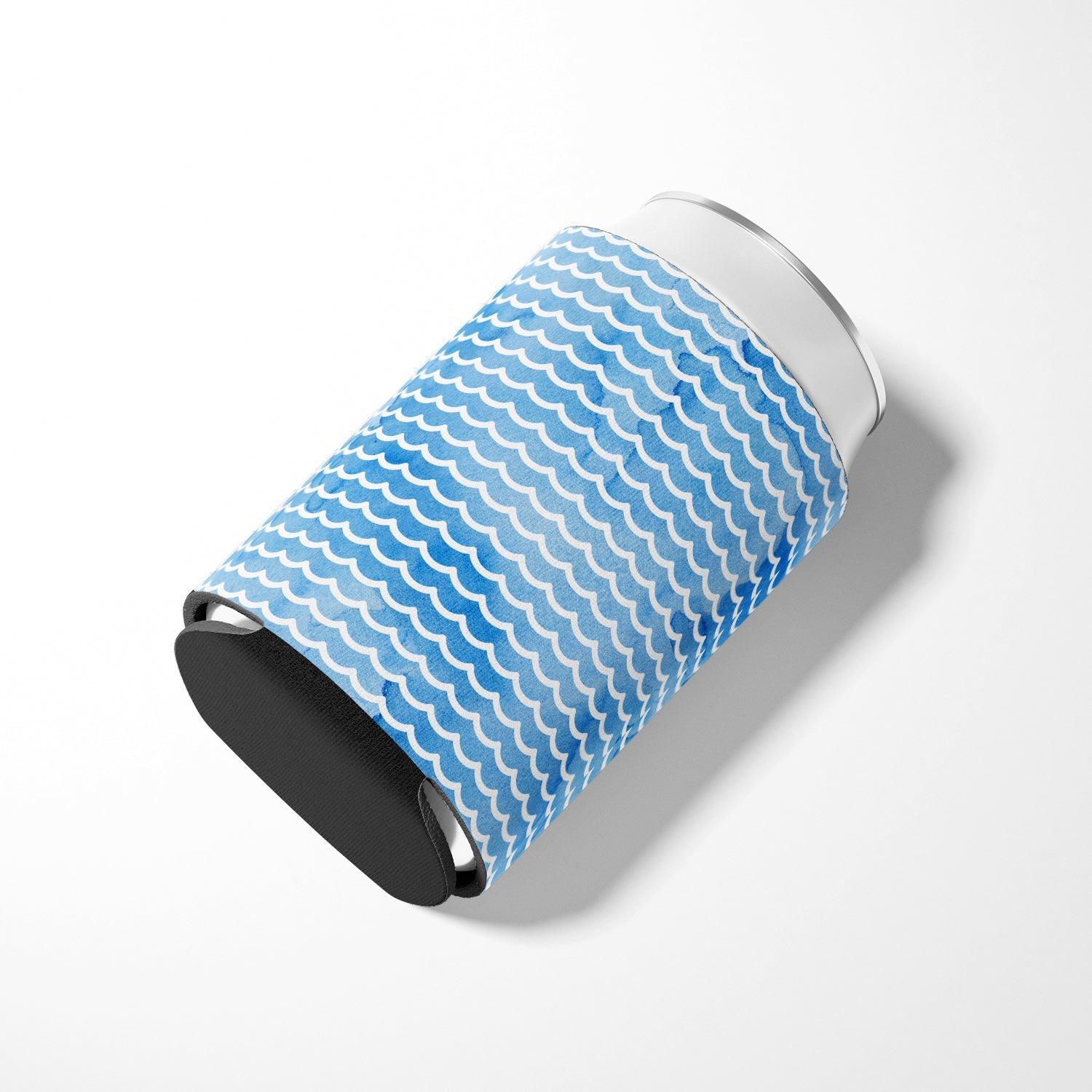 Beach Watercolor Waves Can or Bottle Hugger Cooler Sleeve for Standard 12 oz Cans, Insulated Foam Beer & Soda Can Hugger Reusable