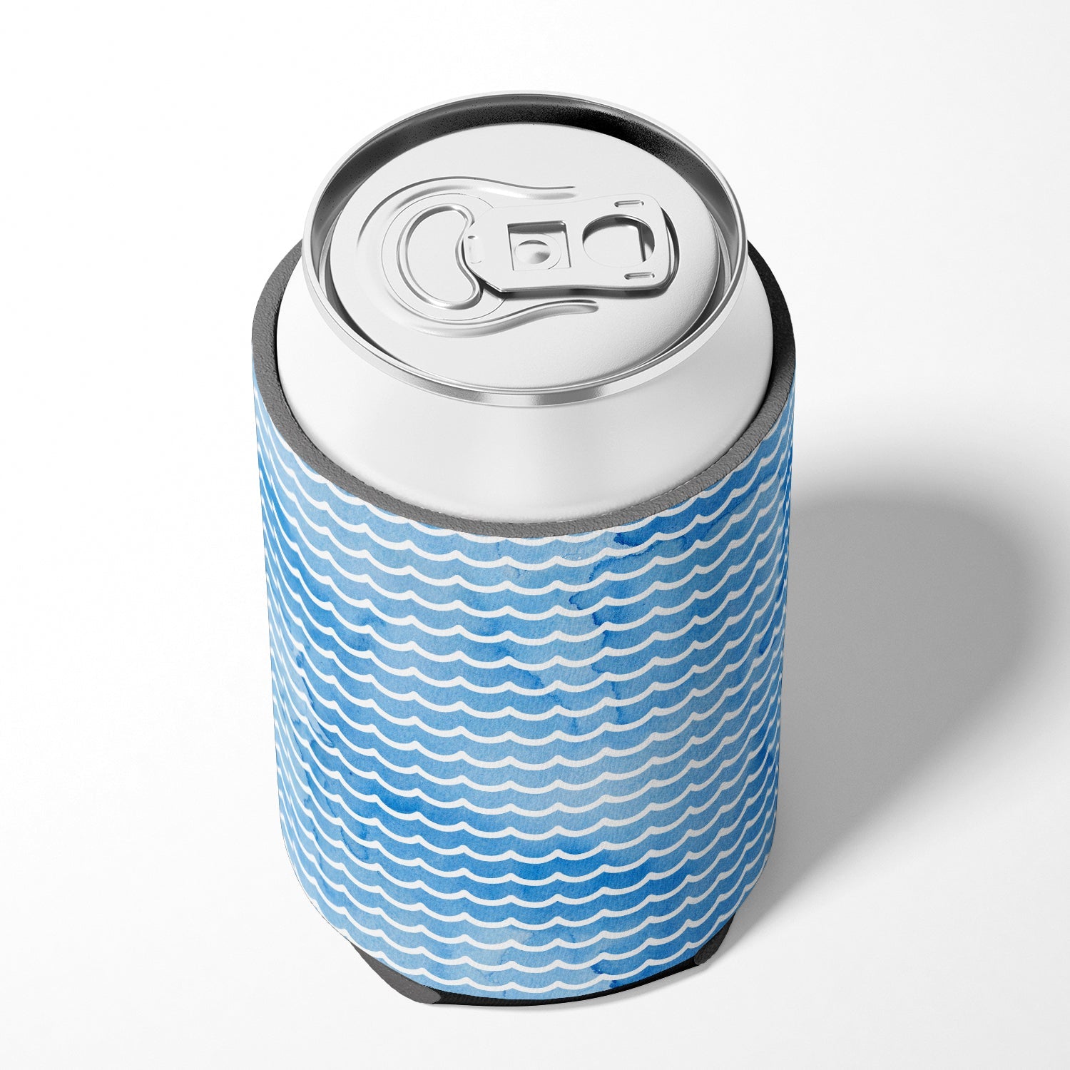 Beach Watercolor Waves Can or Bottle Hugger Cooler Sleeve for Standard 12 oz Cans, Insulated Foam Beer & Soda Can Hugger Reusable