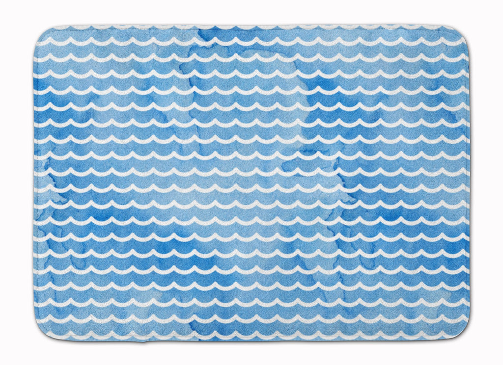 Beach Watercolor Waves Memory Foam Kitchen Mat Machine Washable Anti-Fatigue Cushion Comfort Bath or Kitchen Rug