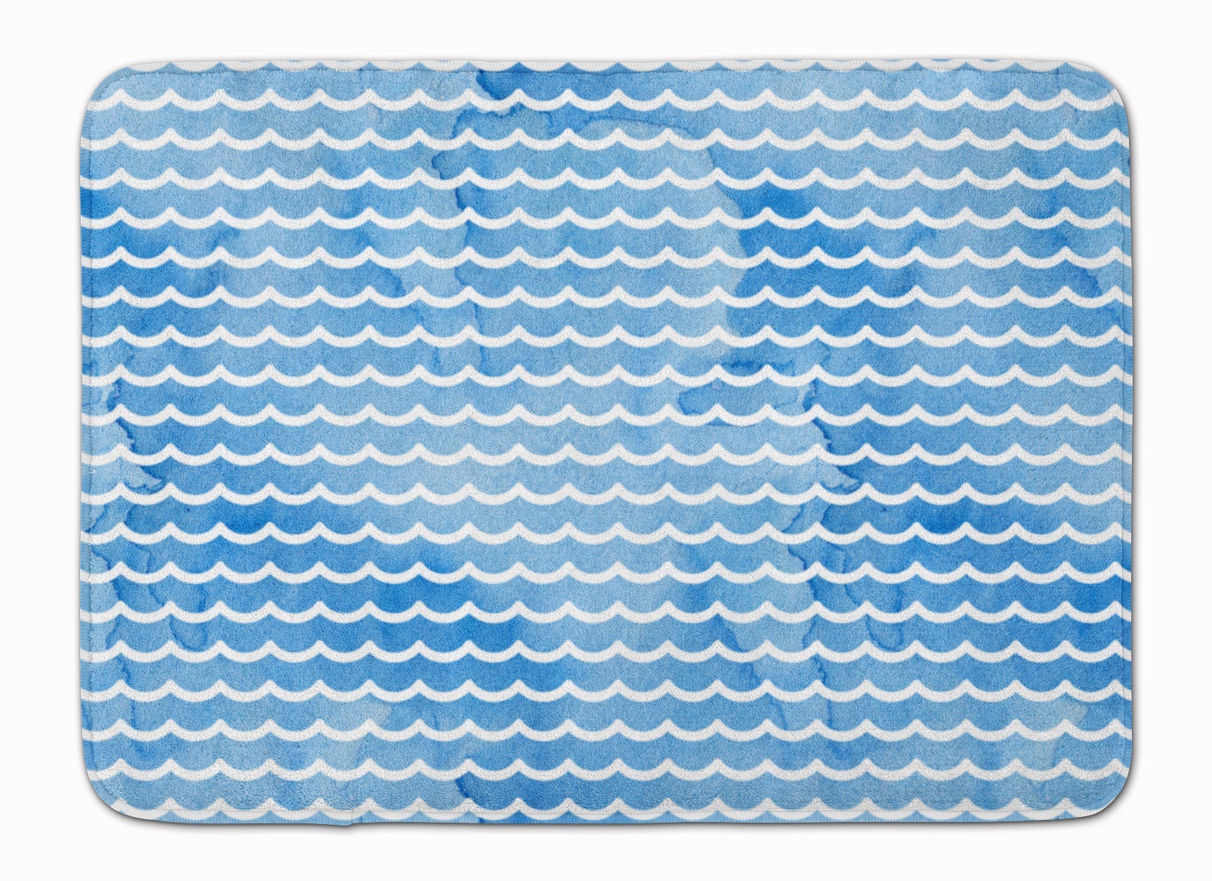 Beach Watercolor Waves Memory Foam Kitchen Mat Machine Washable Anti-Fatigue Cushion Comfort Bath or Kitchen Rug
