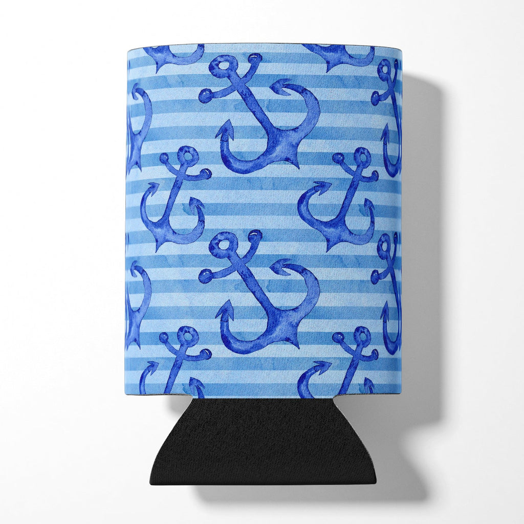 Beach Watercolor Anchors Can or Bottle Hugger Cooler Sleeve for Standard 12 oz Cans, Insulated Foam Beer & Soda Can Hugger Reusable