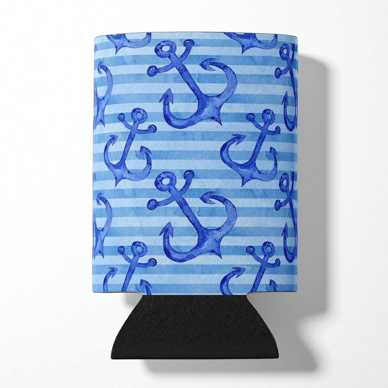 Beach Watercolor Anchors Can or Bottle Hugger Cooler Sleeve for Standard 12 oz Cans, Insulated Foam Beer & Soda Can Hugger Reusable