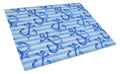 Beach Watercolor Anchors Cutting Board Tempered Glass Kitchen Cutting Surface, Heat Resistant Chopping, Non-Slip Feet, Food Prep & Serving