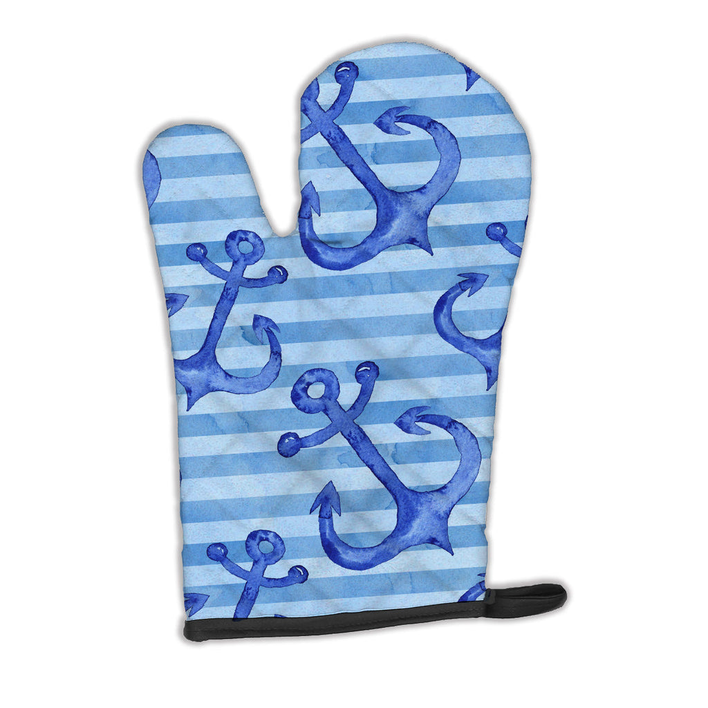 Beach Watercolor Anchors Oven Mitt Heat Resistant Thick Oven Mitt for Hot Pans and Oven, Kitchen Mitt Protect Hands, Cooking Baking Glove