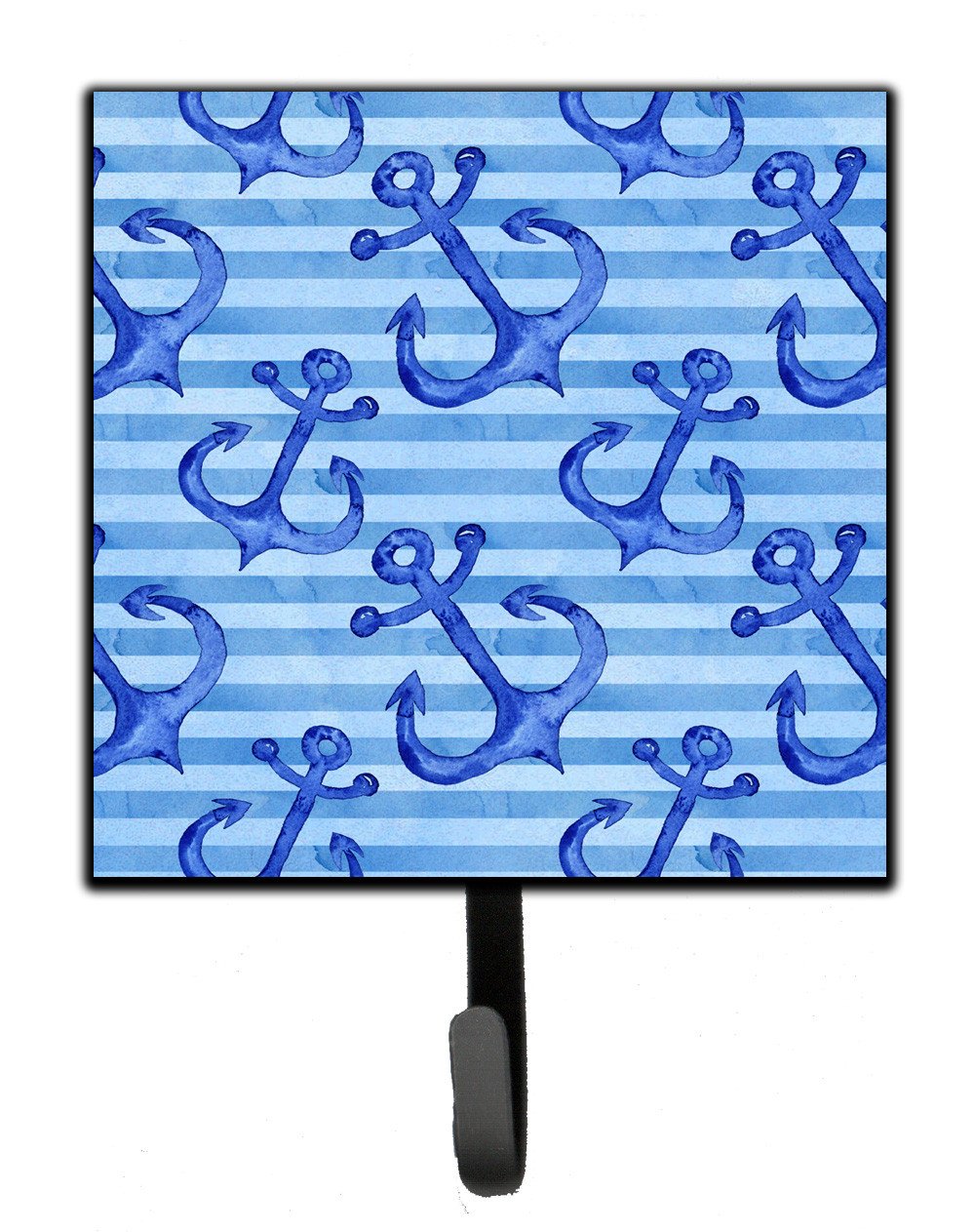 Beach Watercolor Anchors Leash or Key Holder Wall Hooks, Key Hooks Holder, Coat Rack Wall Mount, Coat Hooks, Hooks for Hanging Keys, Towels, Aprons, Leashes