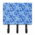 Beach Watercolor Anchors Leash or Key Holder Wall Hooks, Coat Rack Wall Mount, for Hanging Keys, Towels, Aprons, Leashes