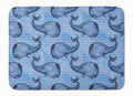 Beach Watercolor Whales Memory Foam Kitchen Mat Machine Washable Anti-Fatigue Cushion Comfort Bath or Kitchen Rug