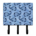 Beach Watercolor Whales Leash or Key Holder Wall Hooks, Coat Rack Wall Mount, for Hanging Keys, Towels, Aprons, Leashes