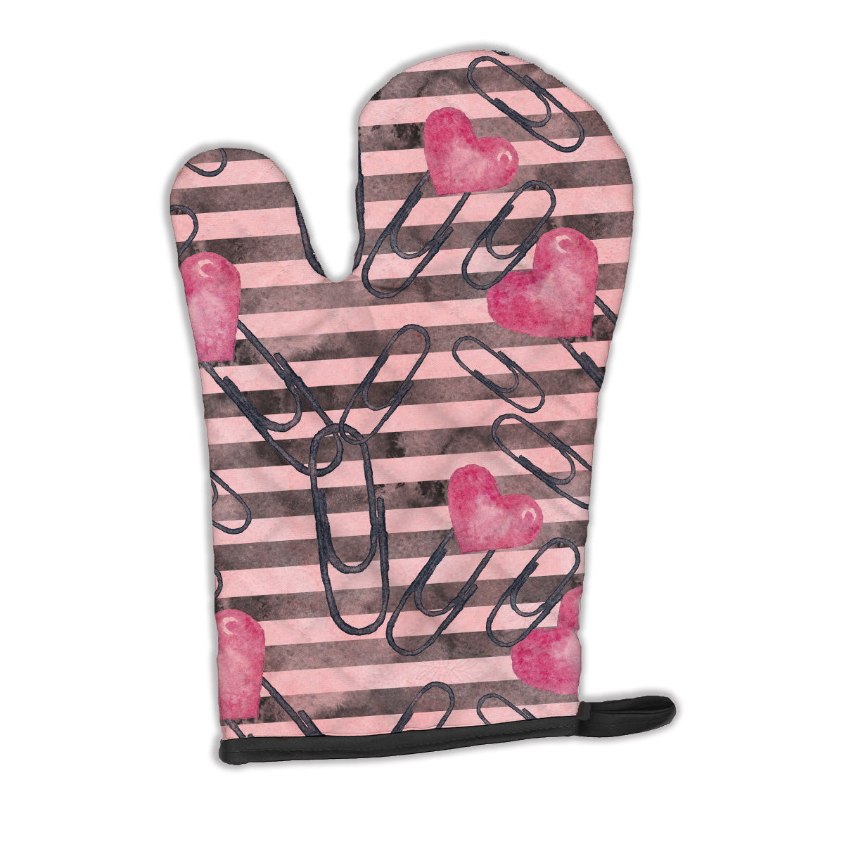 Watercolor Heart Paper Clips Oven Mitt Heat Resistant Thick Oven Mitt for Hot Pans and Oven, Kitchen Mitt Protect Hands, Cooking Baking Glove