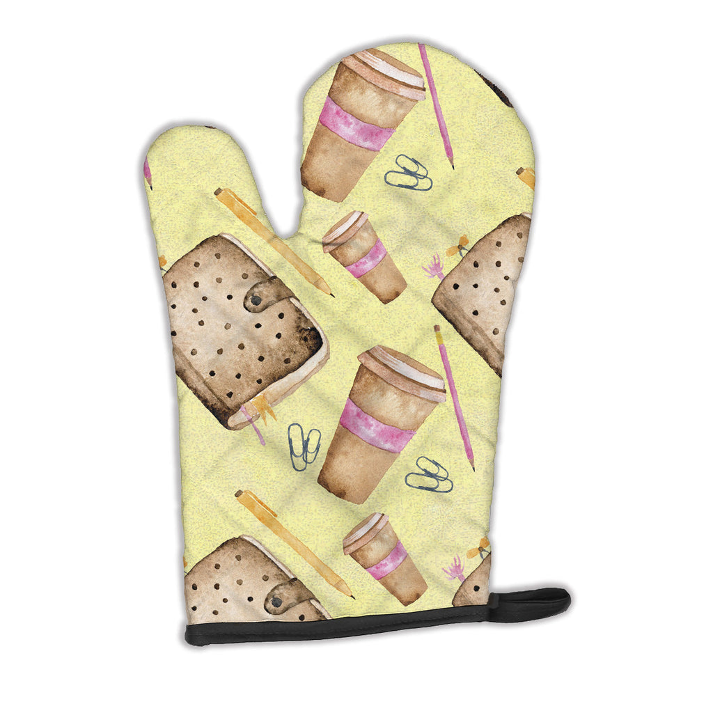 Watercolor Coffee and Journal Oven Mitt Heat Resistant Thick Oven Mitt for Hot Pans and Oven, Kitchen Mitt Protect Hands, Cooking Baking Glove