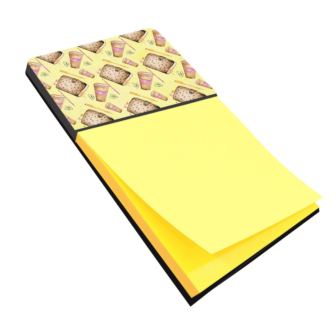 Watercolor Coffee and Journal Watercolor Sticky Note Holder Refillable Dispenser Desk Accessory 3x3 Pad Gift