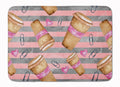 Watercolor Coffee and Paper Clips Memory Foam Kitchen Mat Machine Washable Anti-Fatigue Cushion Comfort Bath or Kitchen Rug