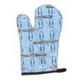 Watercolor Organized Paper Clips Blue Oven Mitt Heat Resistant Thick Oven Mitt for Hot Pans and Oven, Kitchen Mitt Protect Hands, Cooking Baking Glove
