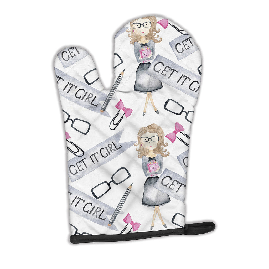 Watercolor Girl Boss Get it Girl Oven Mitt Heat Resistant Thick Oven Mitt for Hot Pans and Oven, Kitchen Mitt Protect Hands, Cooking Baking Glove