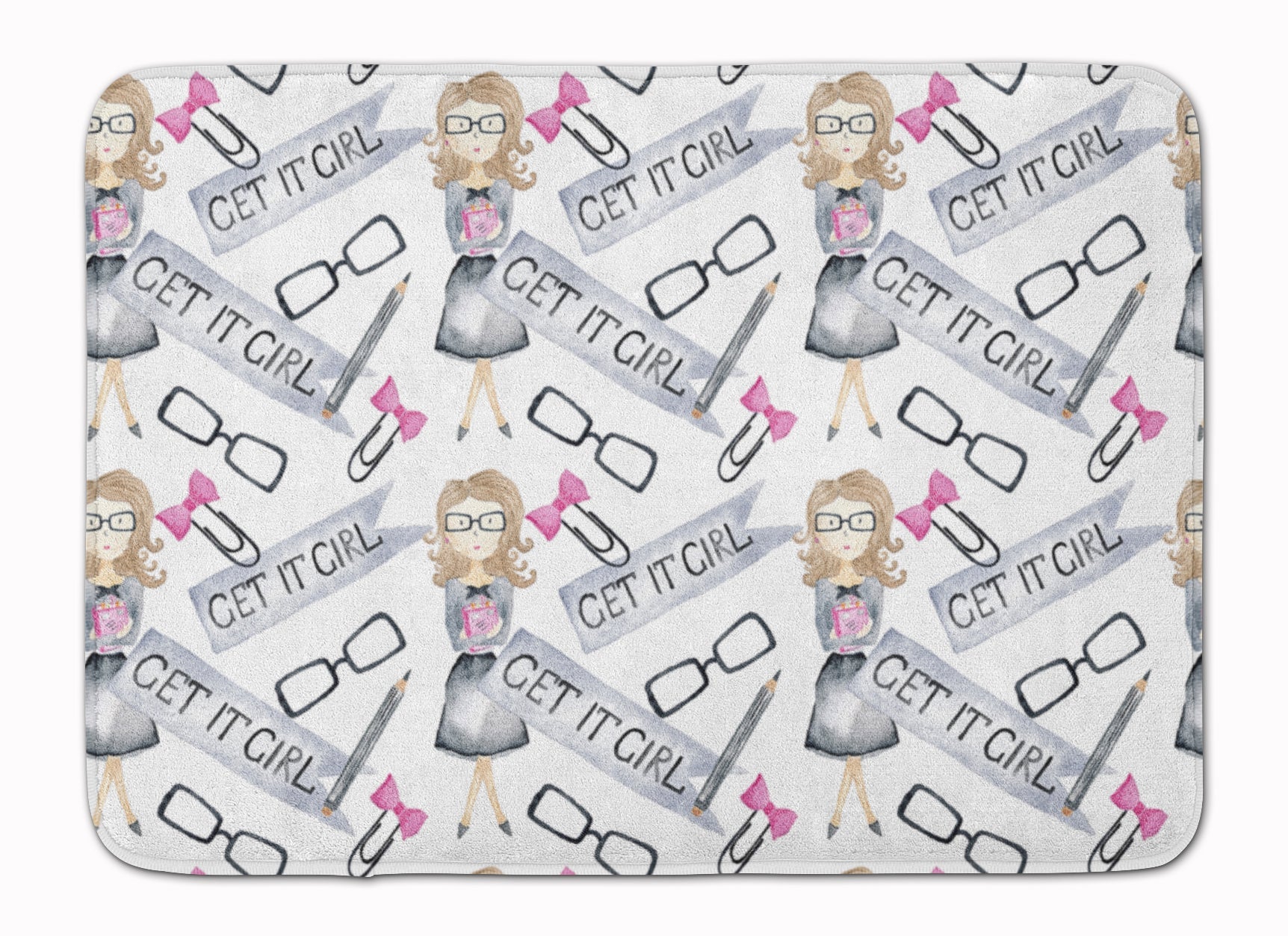 Watercolor Girl Boss Get it Girl Memory Foam Kitchen Mat Machine Washable Anti-Fatigue Cushion Comfort Bath or Kitchen Rug