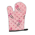 Watercolor Paper Clips and Polkadots Pink Oven Mitt Heat Resistant Thick Oven Mitt for Hot Pans and Oven, Kitchen Mitt Protect Hands, Cooking Baking Glove