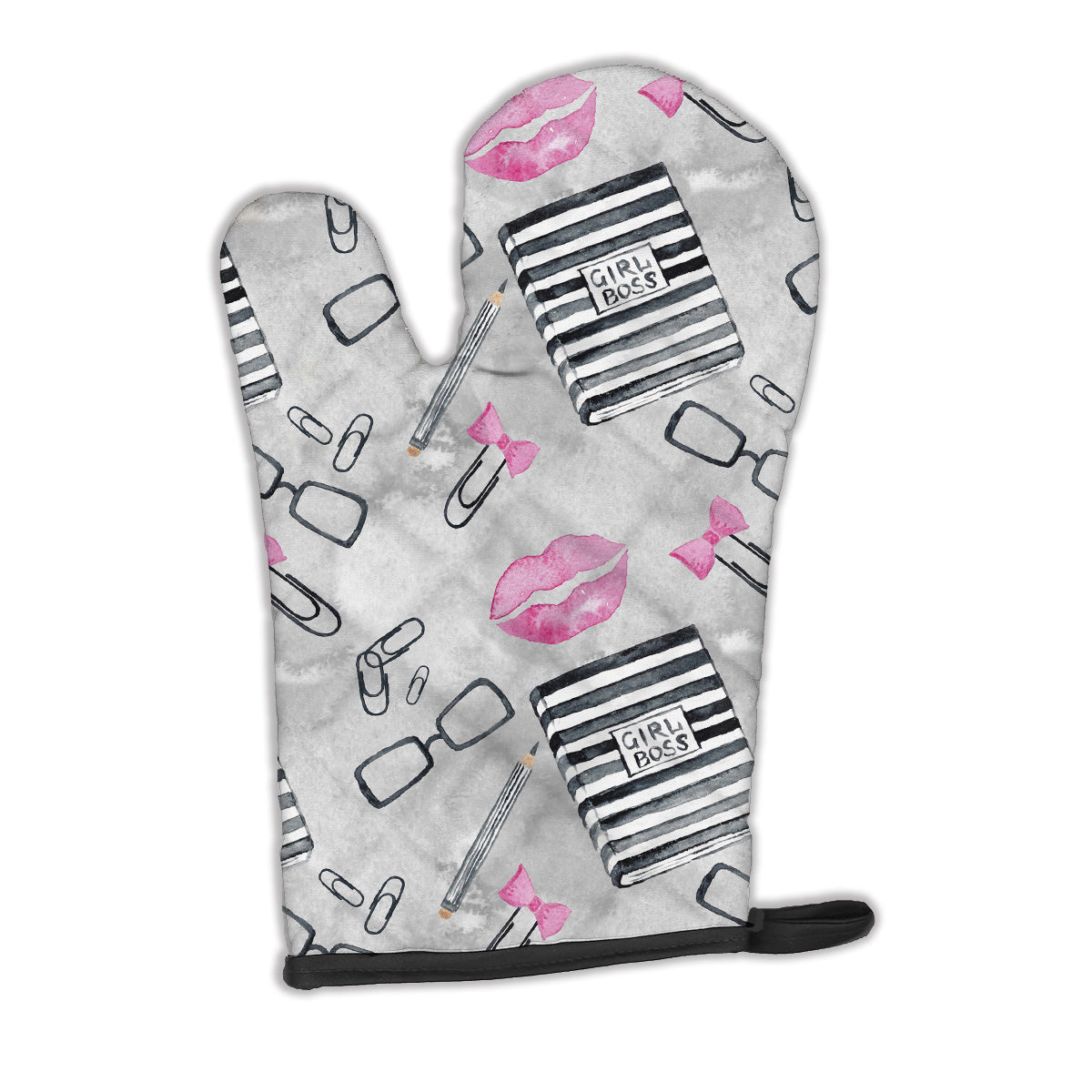 Watercolor Girl Boss Journaling Oven Mitt Heat Resistant Thick Oven Mitt for Hot Pans and Oven, Kitchen Mitt Protect Hands, Cooking Baking Glove