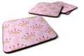 Watercolor Princess Crown on Pink Foam Coasters Set of 4 Cup Coasters for Indoor Outdoor, Tabletop Protection, Anti Slip, Mouse pad Material