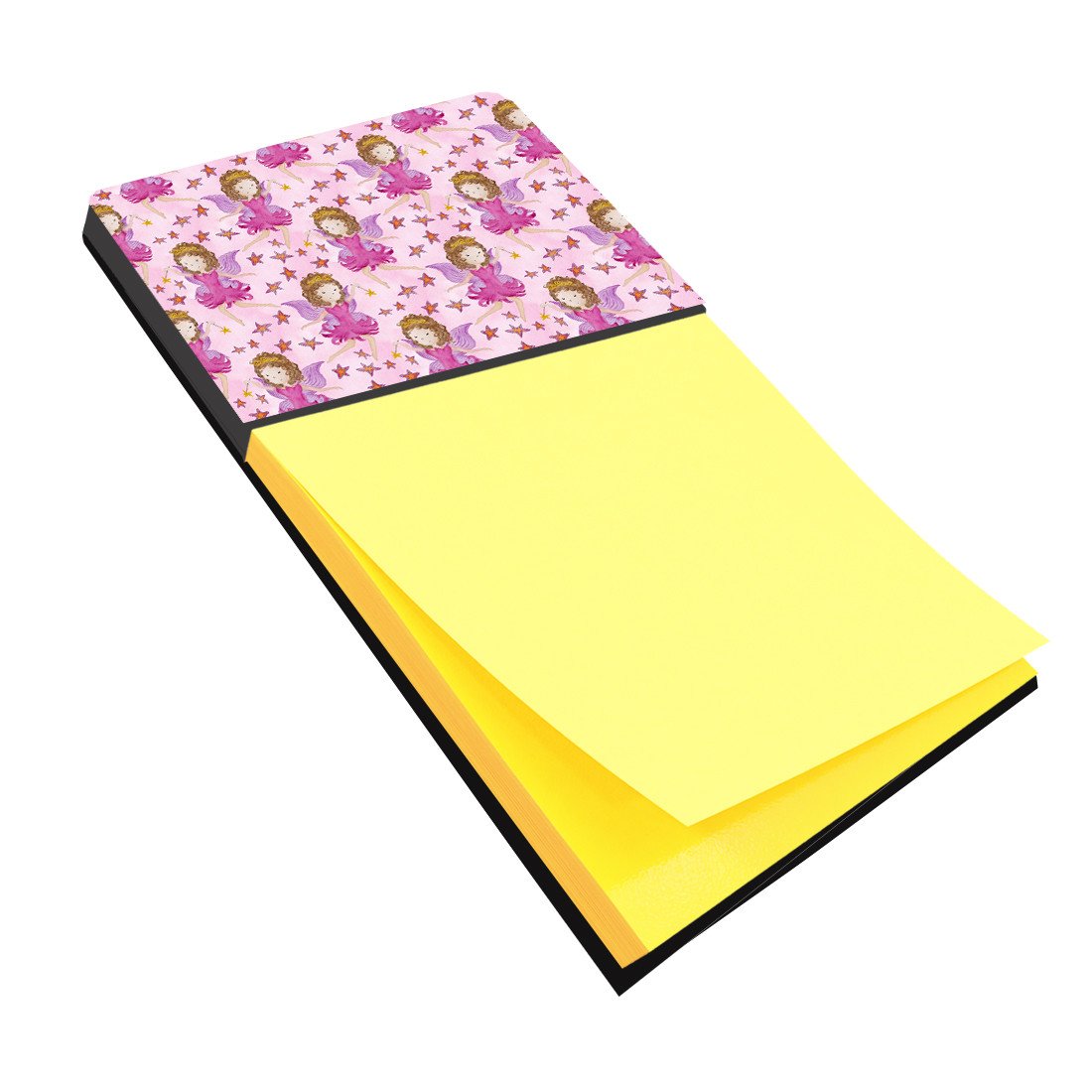 Watercolor Fairy Princess on Pink Watercolor Sticky Note Holder Refillable Dispenser Desk Accessory 3x3 Pad Gift