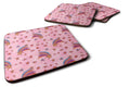 Watercolor Shooting Stars on Pink Foam Coasters Set of 4 Cup Coasters for Indoor Outdoor, Tabletop Protection, Anti Slip, Mouse pad Material