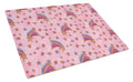 Watercolor Shooting Stars on Pink Cutting Board Tempered Glass Kitchen Cutting Surface, Heat Resistant Chopping, Non-Slip Feet, Food Prep & Serving