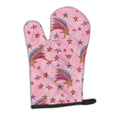 Watercolor Shooting Stars on Pink Oven Mitt Heat Resistant Thick Oven Mitt for Hot Pans and Oven, Kitchen Mitt Protect Hands, Cooking Baking Glove