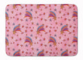 Watercolor Shooting Stars on Pink Memory Foam Kitchen Mat Machine Washable Anti-Fatigue Cushion Comfort Bath or Kitchen Rug