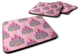 Watercolor Princess Castle Foam Coasters Set of 4 Cup Coasters for Indoor Outdoor, Tabletop Protection, Anti Slip, Mouse pad Material