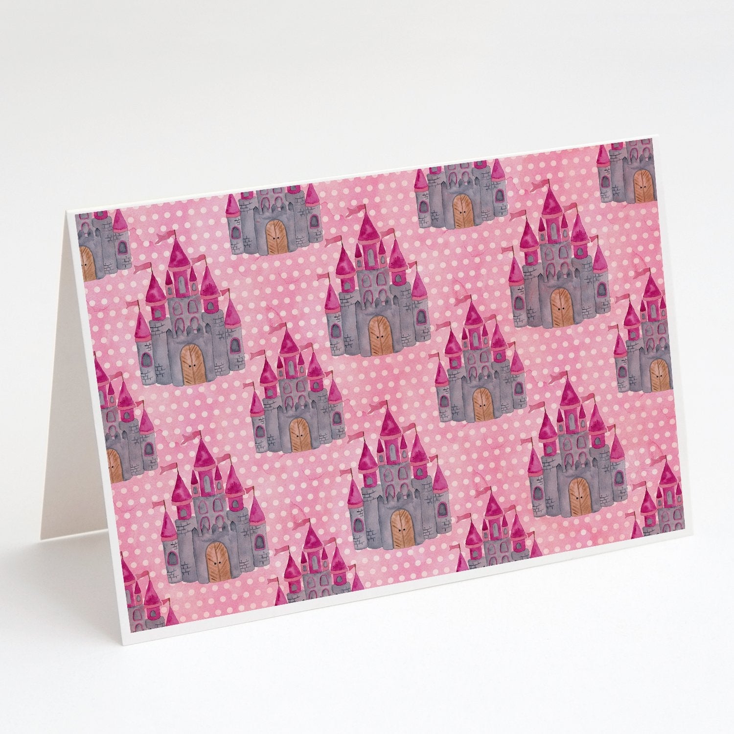 Watercolor Princess Castle Greeting Cards Pack of 8 Blank Cards with Envelopes Whimsical A7 Size 5x7