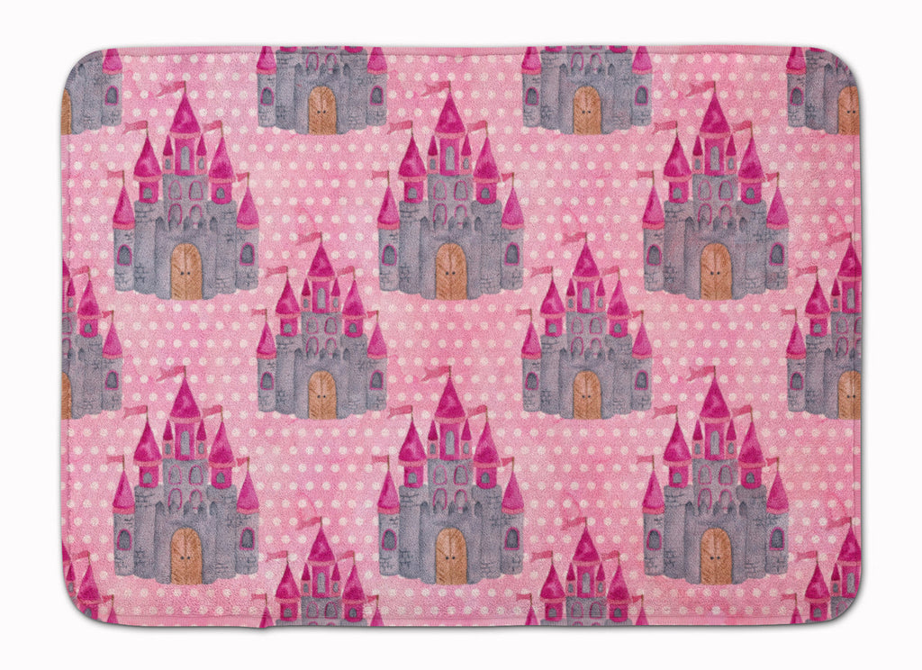 Watercolor Princess Castle Memory Foam Kitchen Mat Machine Washable Anti-Fatigue Cushion Comfort Bath or Kitchen Rug
