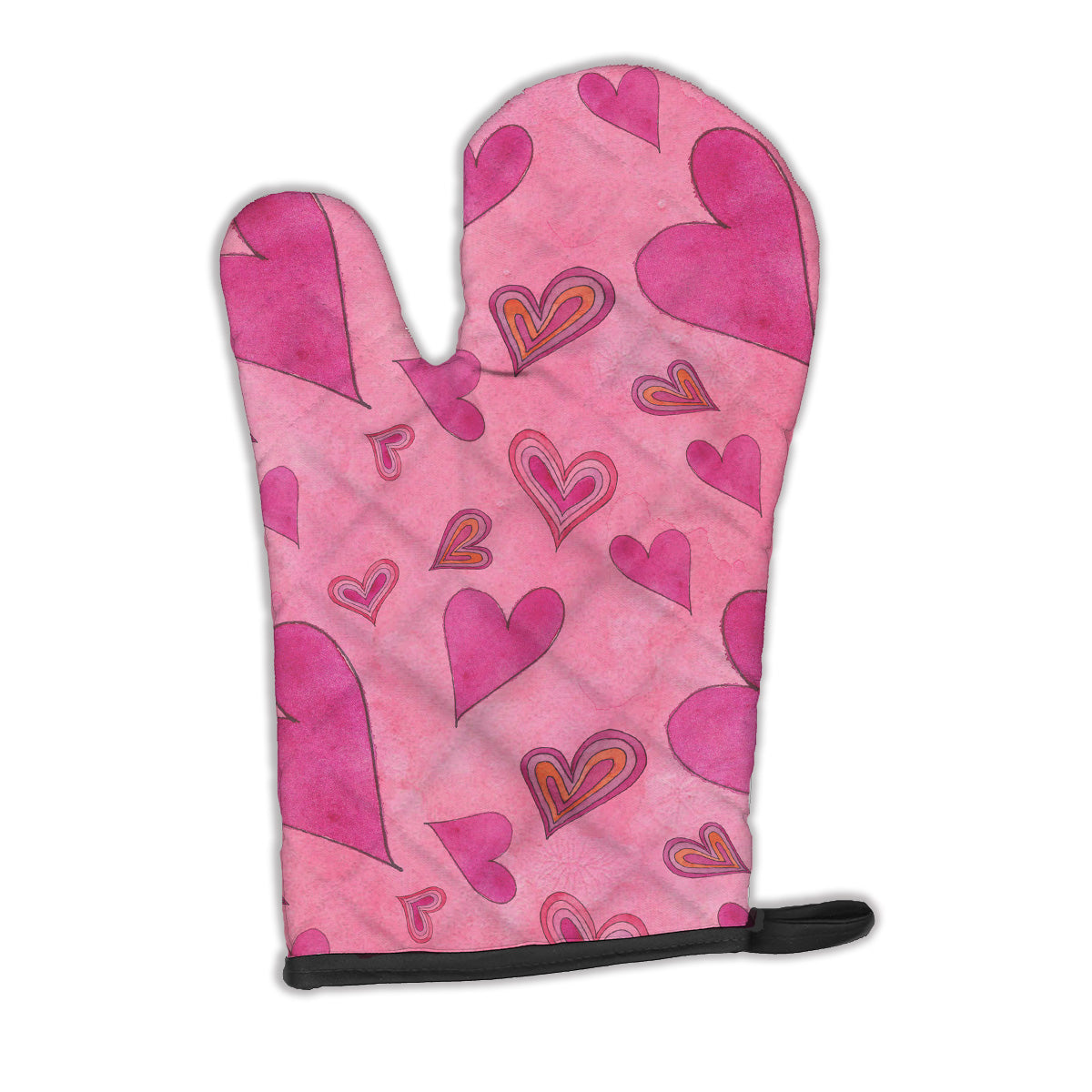 Watercolor Love and Hearts Oven Mitt Heat Resistant Thick Oven Mitt for Hot Pans and Oven, Kitchen Mitt Protect Hands, Cooking Baking Glove