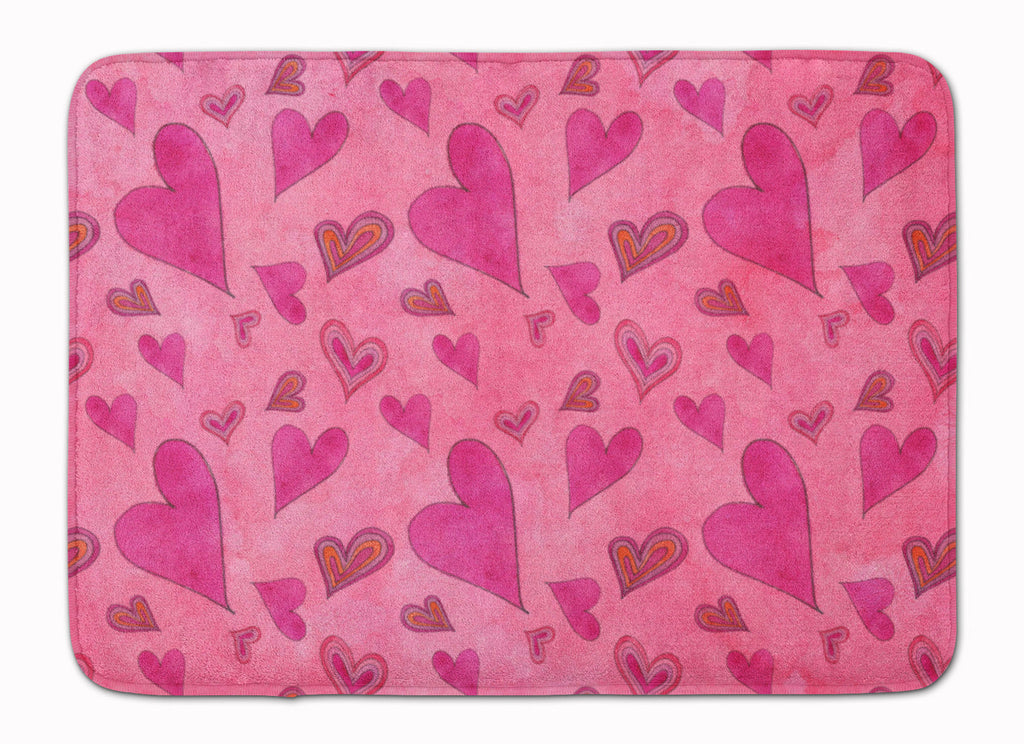 Watercolor Love and Hearts Memory Foam Kitchen Mat Machine Washable Anti-Fatigue Cushion Comfort Bath or Kitchen Rug