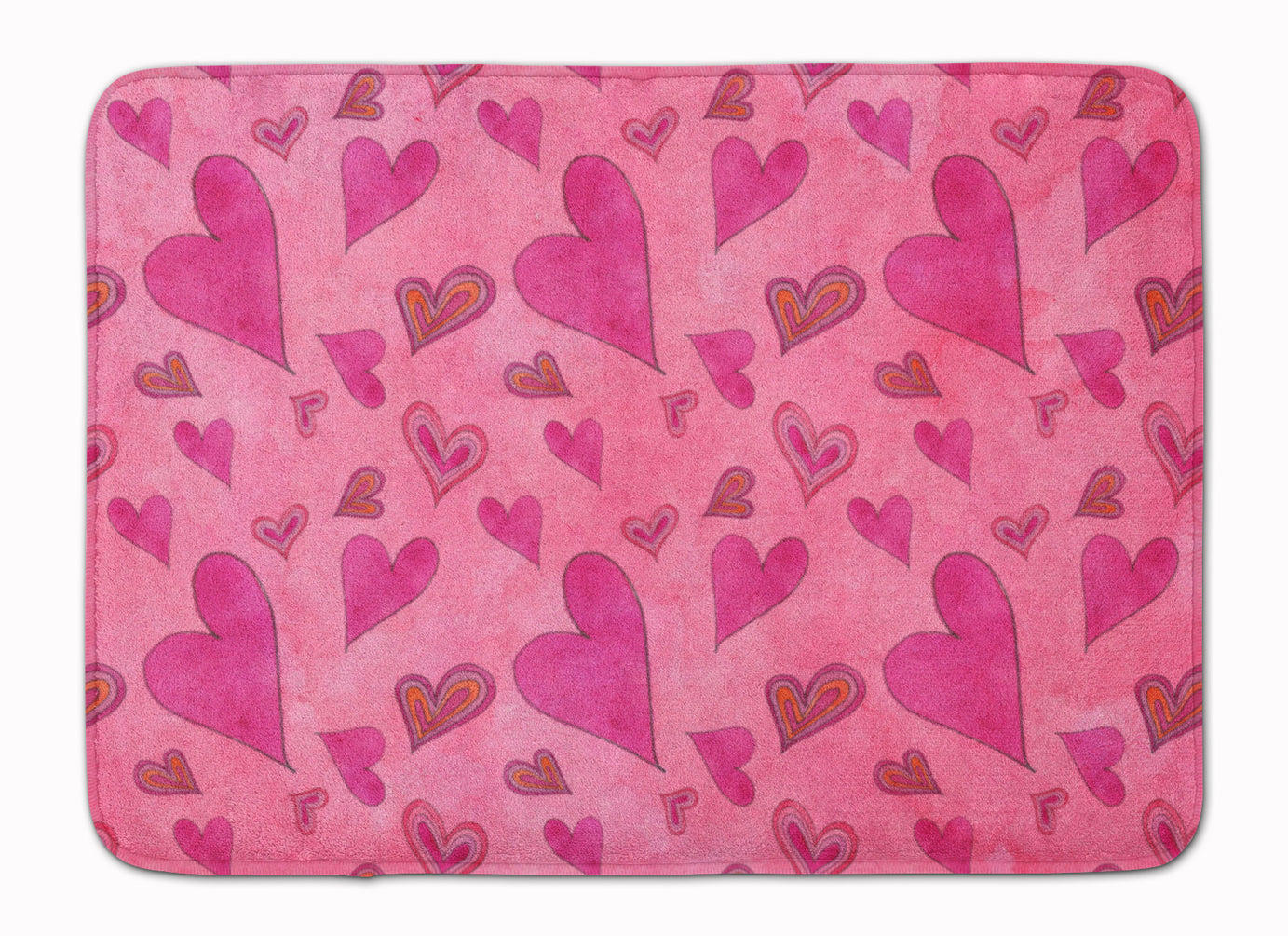 Watercolor Love and Hearts Memory Foam Kitchen Mat Machine Washable Anti-Fatigue Cushion Comfort Bath or Kitchen Rug
