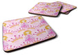 Watercolor Princess and Crown Foam Coasters Set of 4 Cup Coasters for Indoor Outdoor, Tabletop Protection, Anti Slip, Mouse pad Material