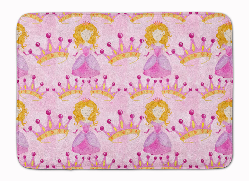 Watercolor Princess and Crown Memory Foam Kitchen Mat Machine Washable Anti-Fatigue Cushion Comfort Bath or Kitchen Rug