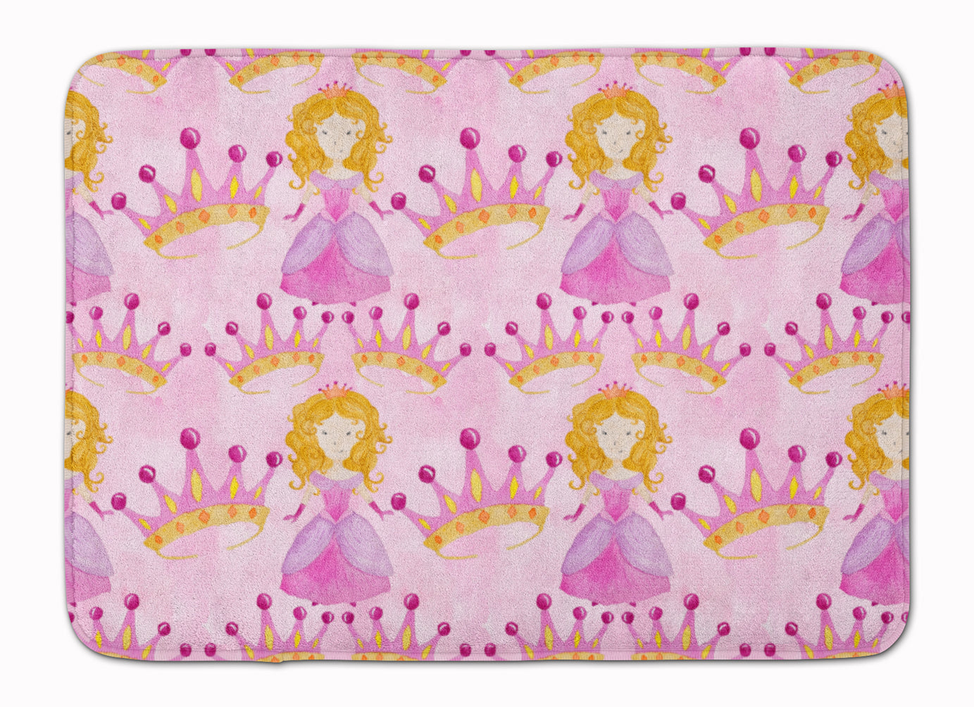Watercolor Princess and Crown Memory Foam Kitchen Mat Machine Washable Anti-Fatigue Cushion Comfort Bath or Kitchen Rug